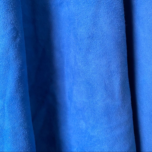 ETIENNE DERŒUX Cobalt Blue Suede Skirt - Picture 5 of 8